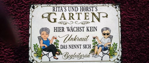 Customer photo review of Personalisiertes Gartenschild mit Namen Anpassbar