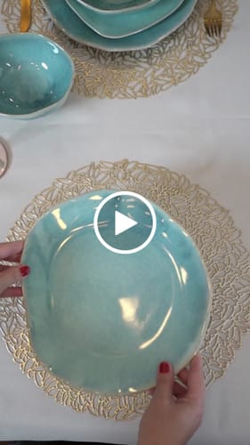 Customer video review of 16-Piece Stoneware Set-Aqua Blue