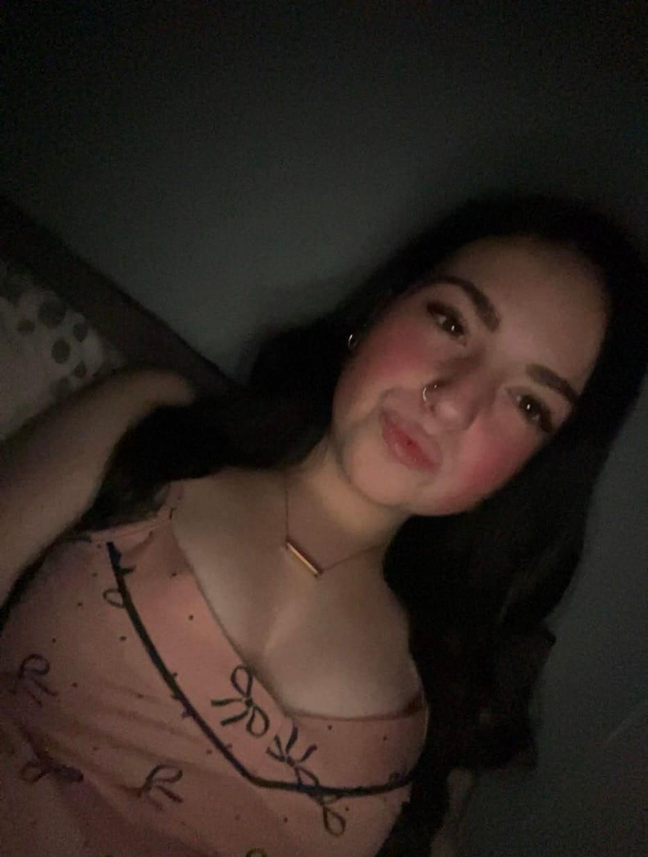 Customer photo review of 3cm Letter Bar Necklace in Rose Gold horizontal