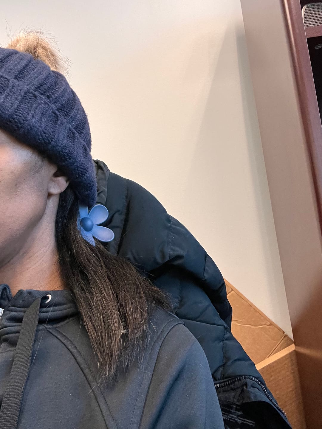 Customer photo review of Satin-lined beanie