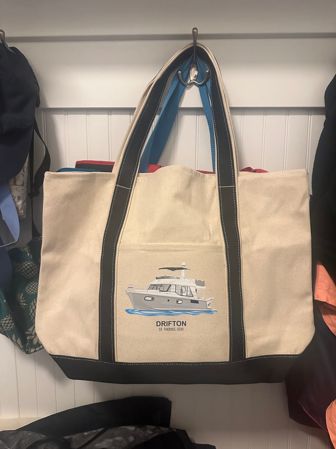 Customer photo review of Custom Boat Tote Bags