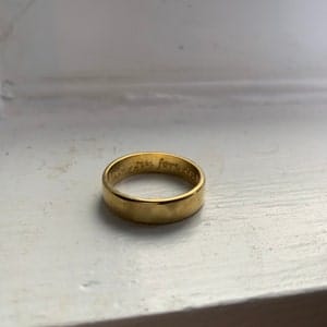 Customer photo review of Custom Fingerprint Engraved Wide Unisex Ring Band [6mm], Sterling Silver, Gold Vermeil, Personalized Memorial Christmas Gift for Loss of Family Member