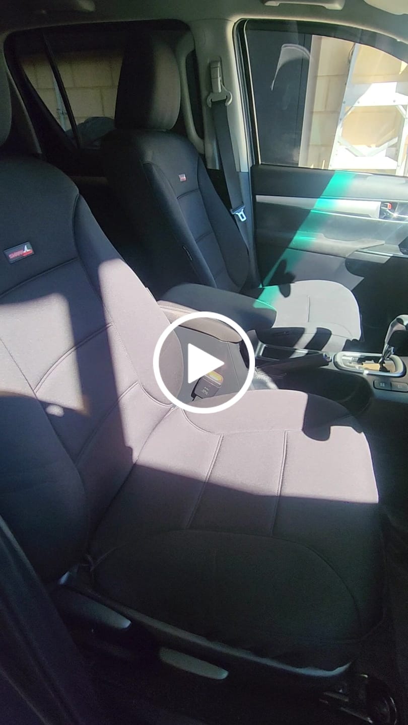 Customer video review of Sharkskin Seat Covers for Toyota Hilux SR / SR5 (July/2015-ON)