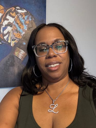 Customer photo review of Luxe Diamond Initial Necklace