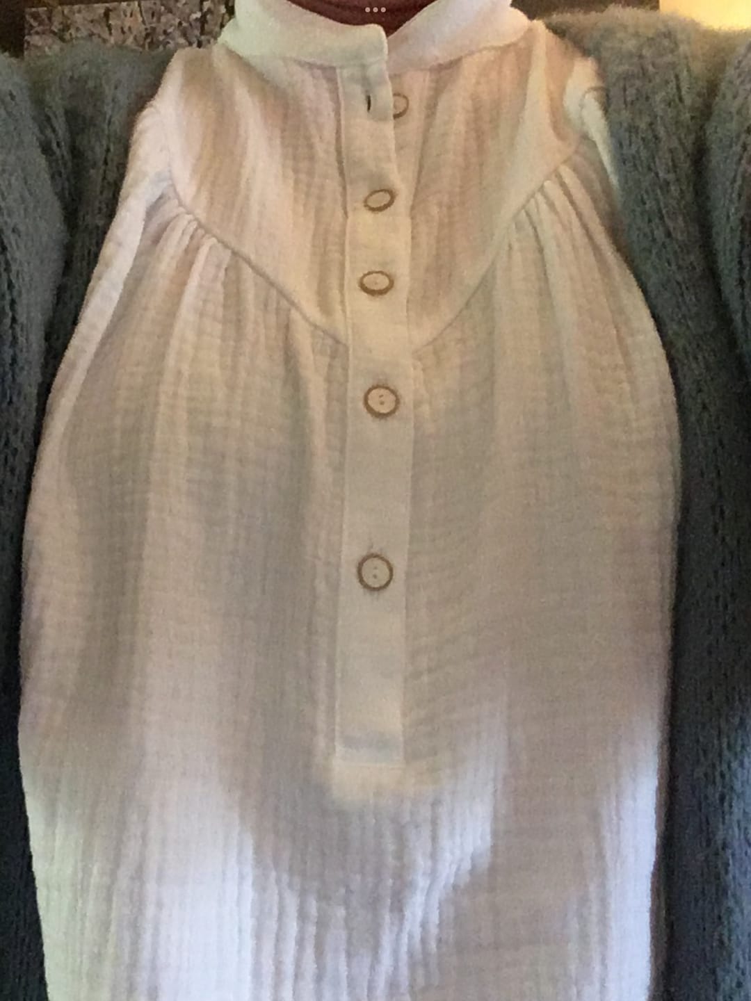 Customer photo review of Blouse Thémis - triple gaze de coton blanc cassé