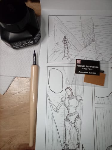 Customer photo review of Kuretake Zig Cartoonist - Tinta Black Ink 60 Negra (60 ml)