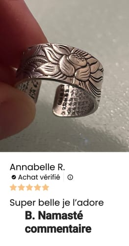 Customer photo review of 🎁 Bague Paix du Lotus (GRATUIT)