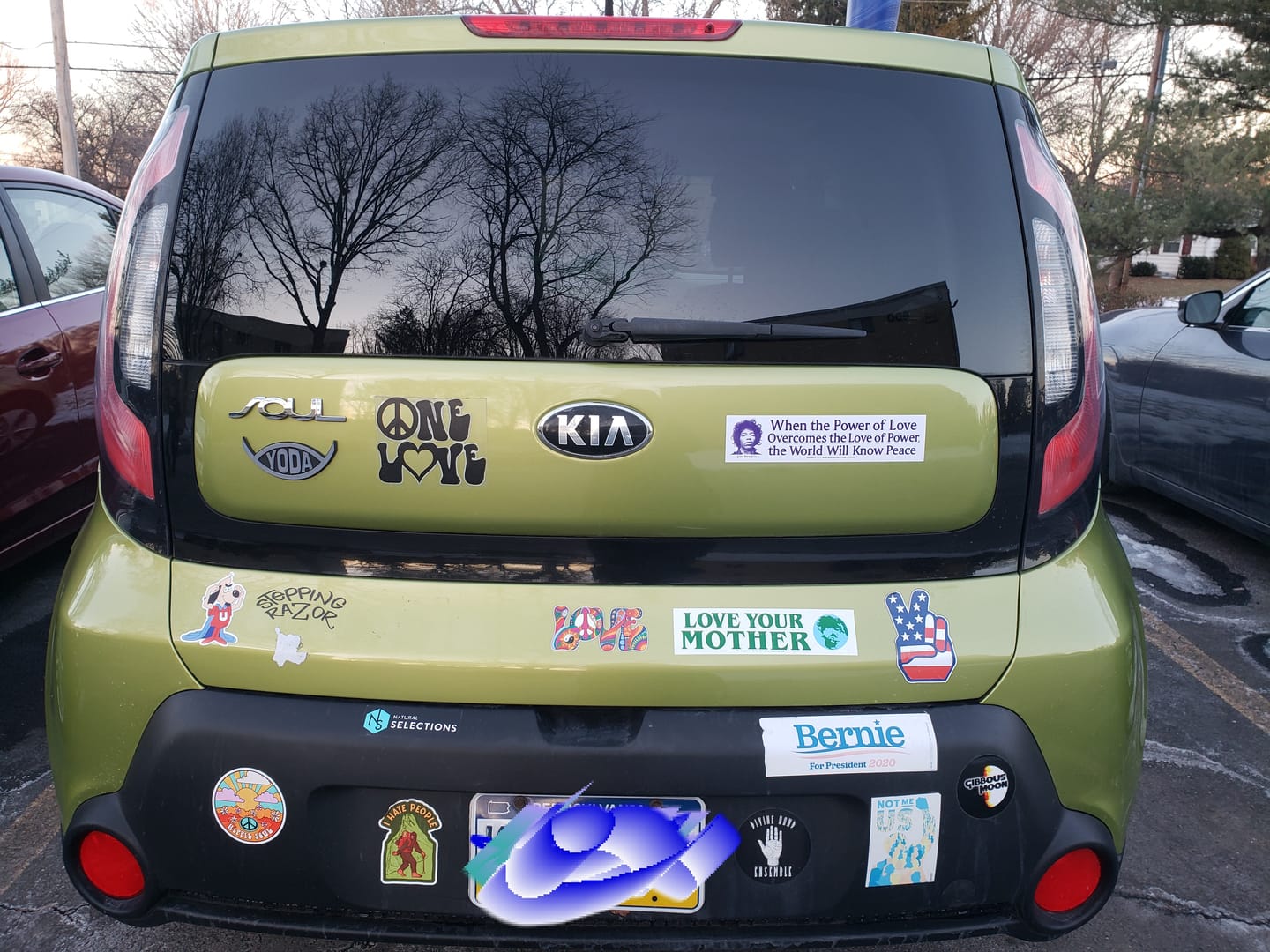 Customer photo review of Jimi Hendrix Power of Love Bumper Sticker