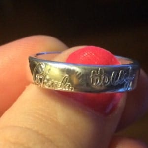 Customer photo review of Actual Handwriting Engraved Ring, 925 Sterling Silver, Vermeil Gold, Sentimental Custom Engraved Ring Band, Unisex Valentine's Day Gift for Couples
