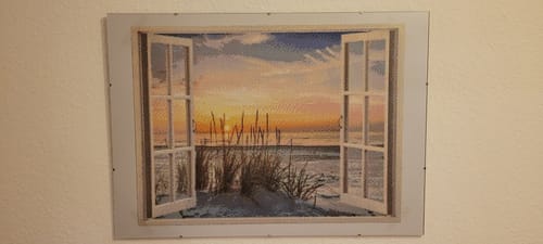 Customer photo review of 5D Diamond Painting Fenster als Weg zum Strand