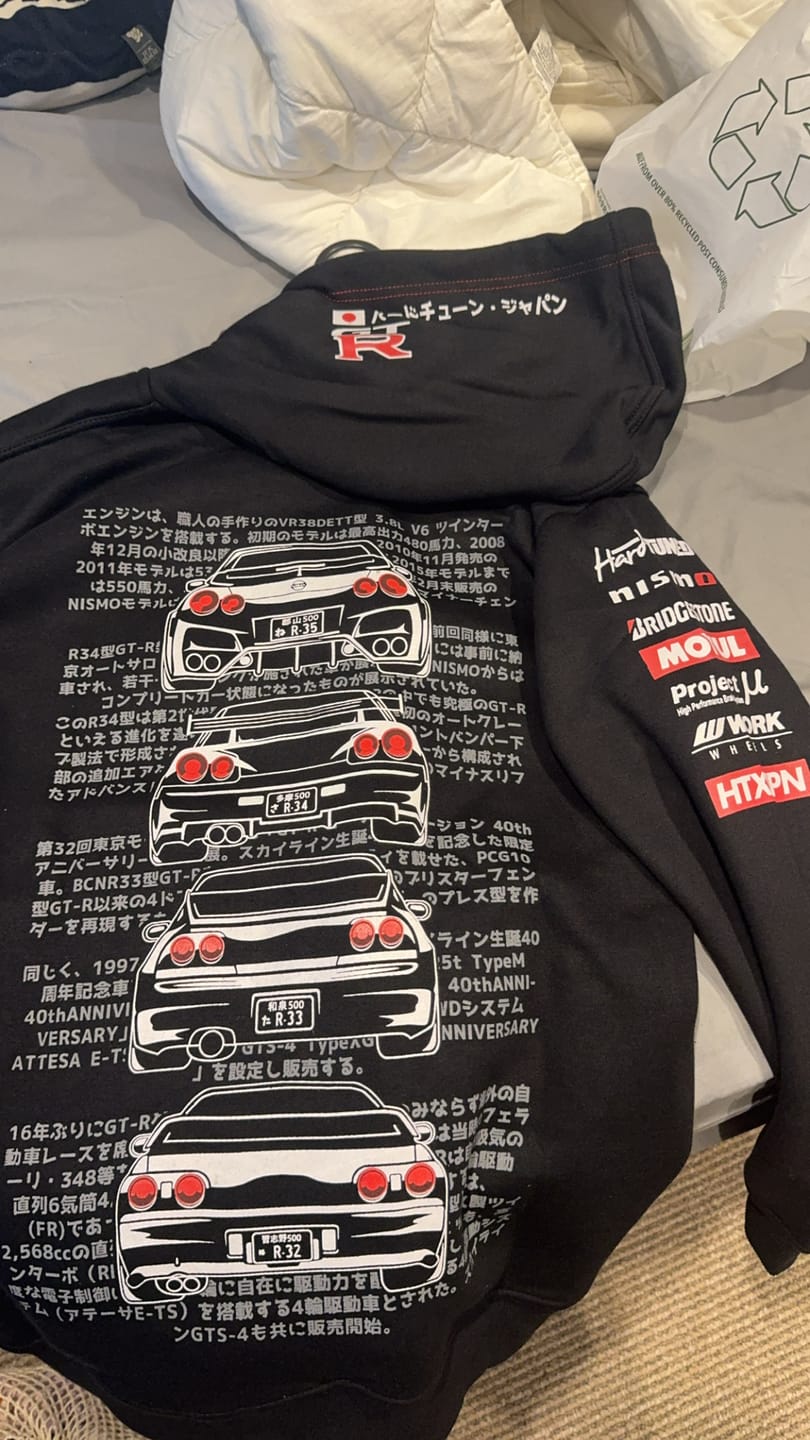 Customer photo review of Nissan Skyline GTR Pullover Hoodie