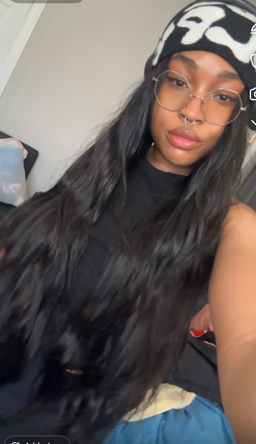 Customer photo review of Natural Color Body Wave Burmese Hair Double Drawn Weft Bundles with 2x6 HD Lace Closure
