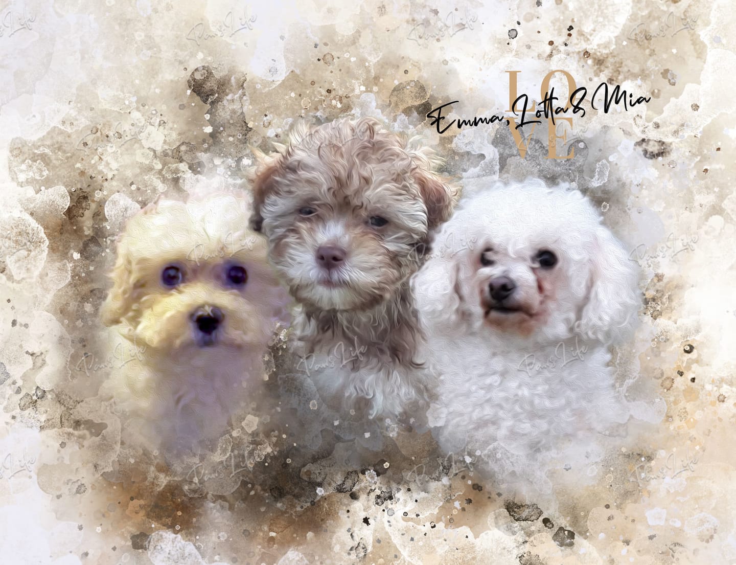 Customer photo review of Personalisiertes Portrait Poster und Leinwand - Aquarell Stil