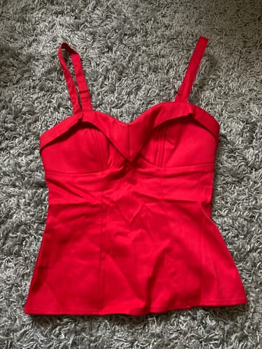 Customer photo review of BACKLOT NON DAMAGED - Maneater Top in Inferno Red - Vixen by Micheline Pitt