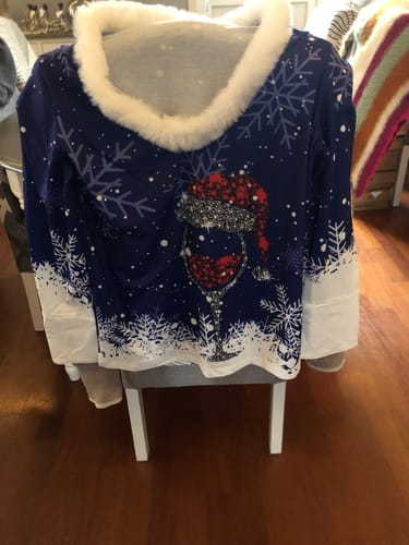 Customer photo review of Trykt V-hals langermet topp