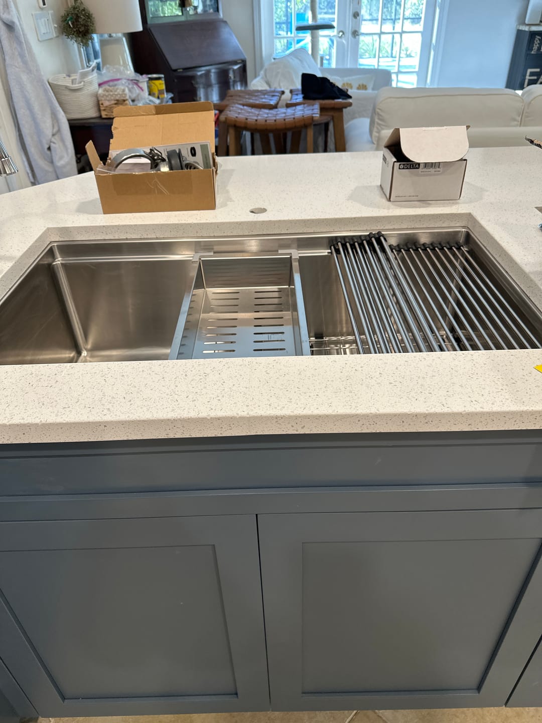Customer photo review of 33" Undermount Workstation Sink – 16 Gauge Stainless Steel Single Bowl – Offset Drain Right – Seamless Drain (5LS33R)