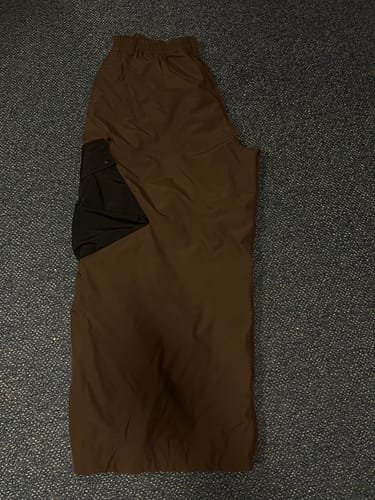 Customer photo review of Men's Coffee Baggy Color-Blocked Cargo Pocket Snow Pants