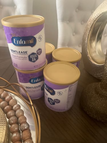 Customer photo review of Enfamil Gentlease Infant Formula Milk Based With Iron -12.4 Oz (Pack of 6)