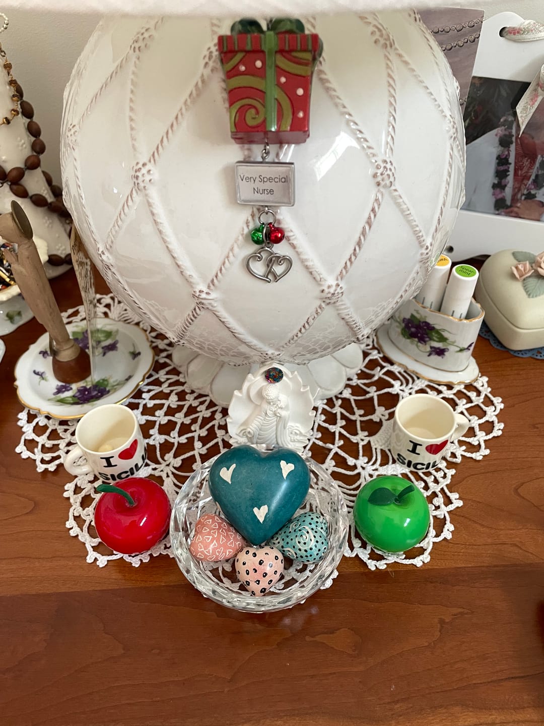 Customer photo review of Set of Two Chubby Off-Beat Red Soapstone Hearts