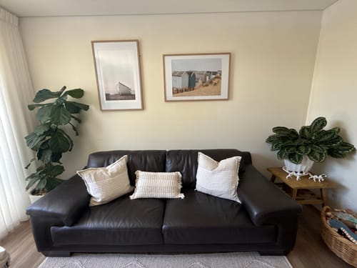 Customer photo review of Beach Huts LS by Chloe Frost-Smith Art Print