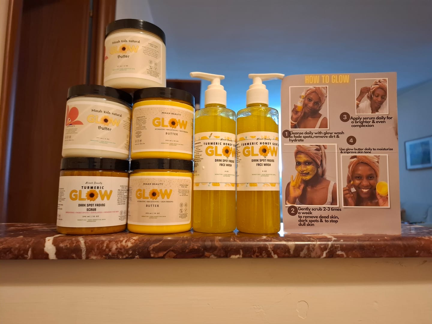 Customer photo review of Turmeric Glow wash for black spots,acne & glow