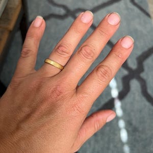 Customer photo review of Custom Fingerprint Engraved Thin Ring Band [4mm], 925 Sterling Silver, Gold Vermeil, Personalized Memorial Christmas Gift for Loss of Family Member