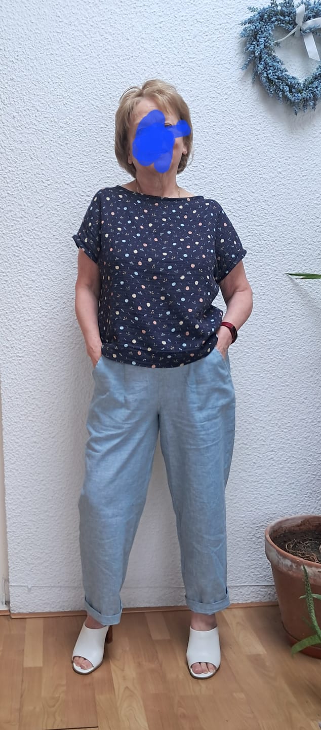 Customer photo review of Mini Fruits on Navy Double Gauze Fabric