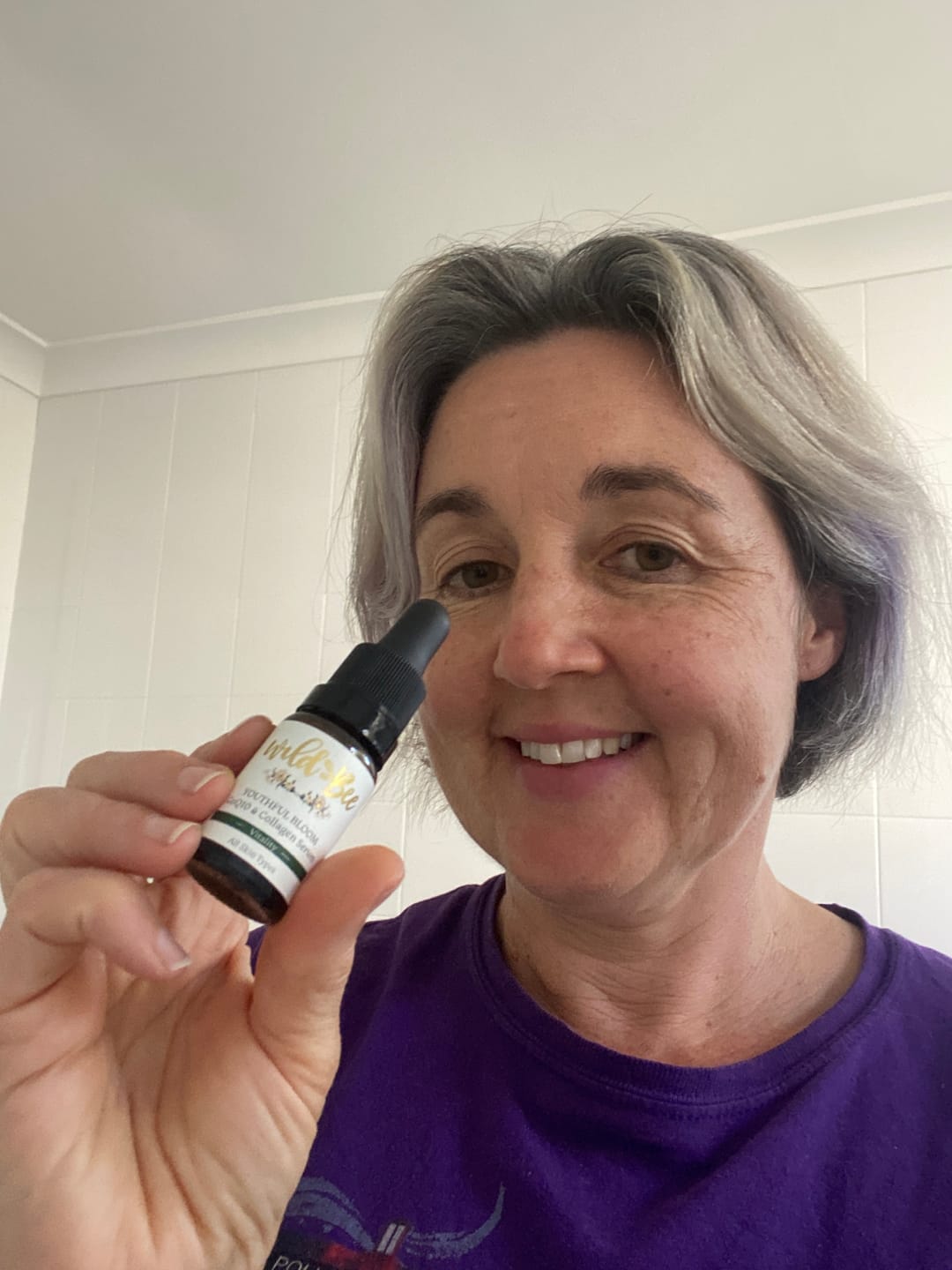 Customer photo review of FREE SAMPLE of the Wild Bee Youthful Bloom serum 10ml