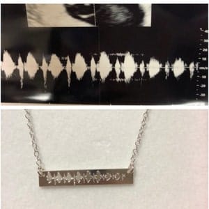 Customer photo review of Actual Baby's Heartbeat Engraved Rectangle Keychain, Child's Doppler, Sonogram Image, Mother's Day Gift, Father's Day, Custom Engraved Photo Keychain