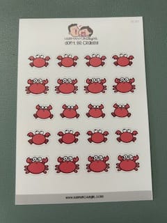 Customer photo review of Don't Be Crabby Planner Stickers