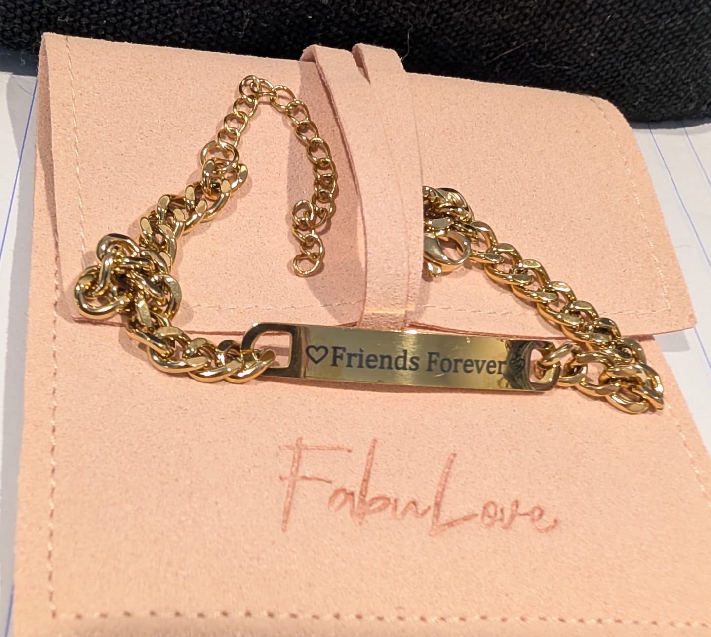 Customer photo review of Dainty Engraved Bracelet