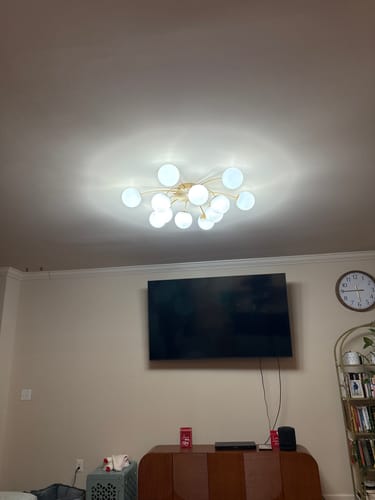 Customer photo review of Blossom 12-Light Opal Glass Bubble Semi Flush Chandelier