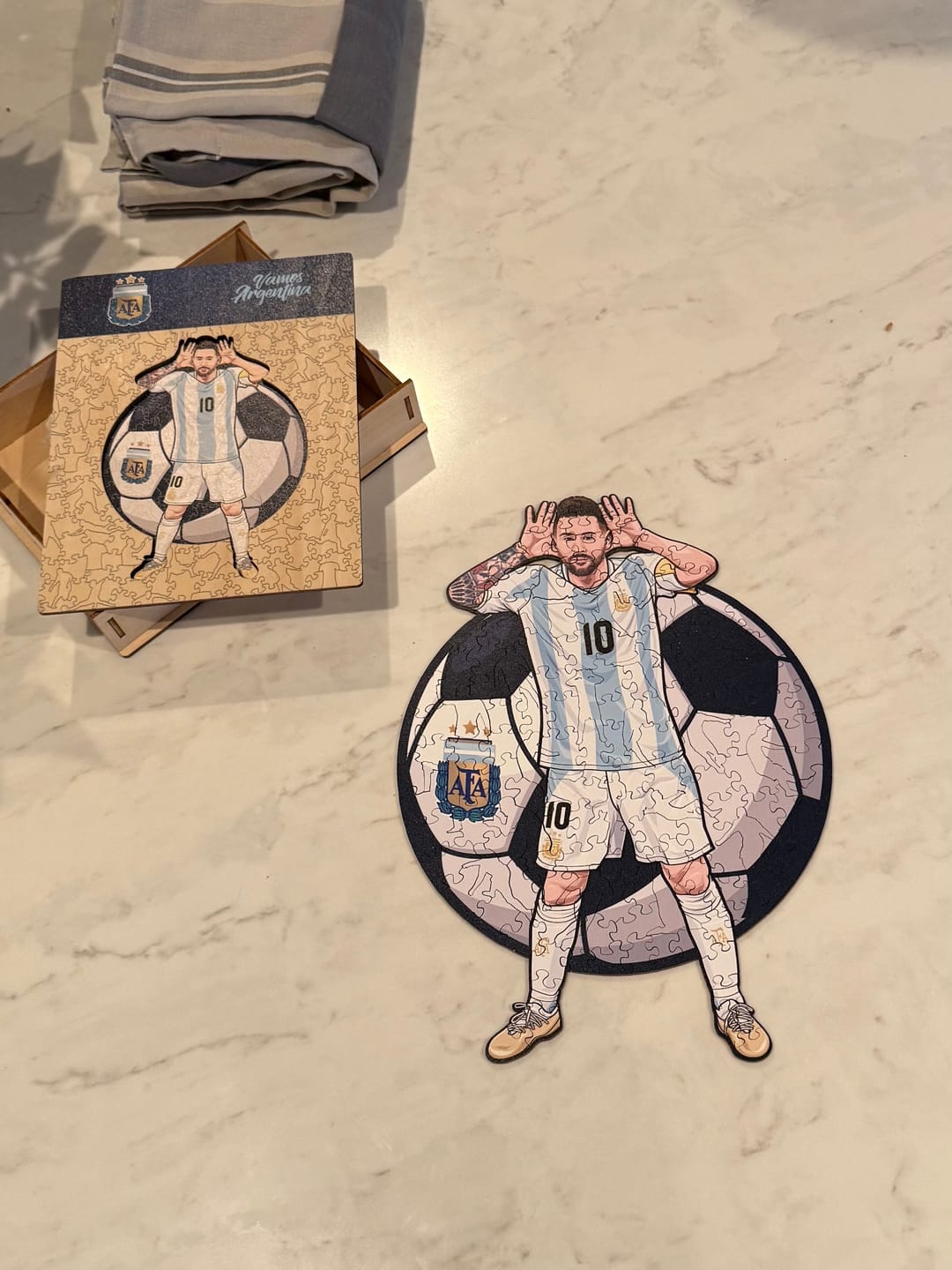 Customer photo review of Lionel Messi - Wooden Puzzle