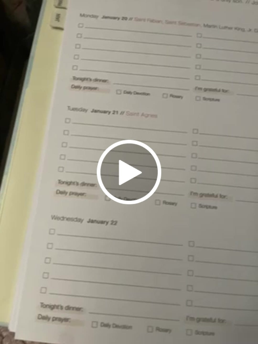Customer video review of 2025 Calendar Year Catholic Liturgical Planner // Mini Layout