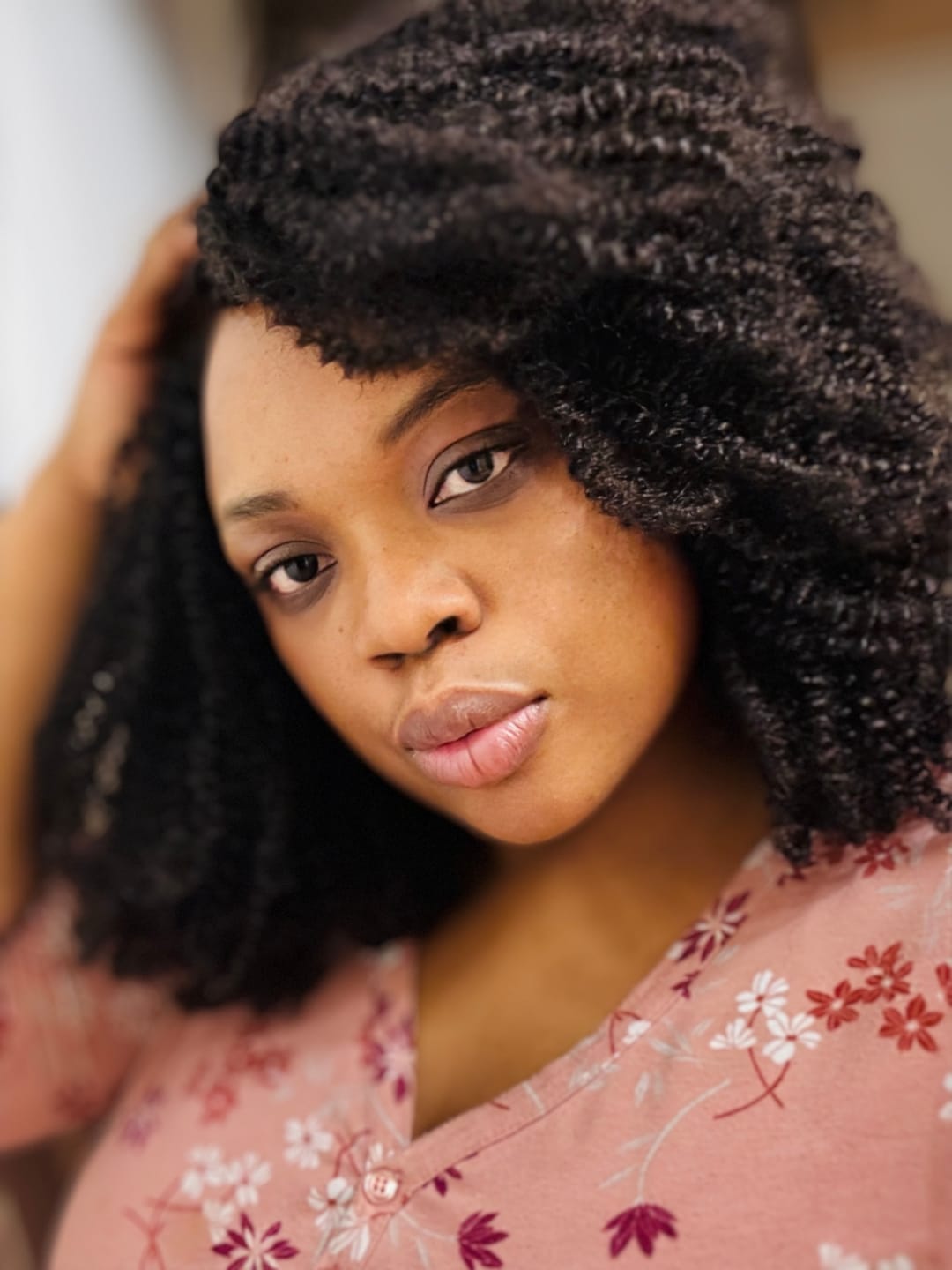 Customer photo review of Knotless Pre-Separated Crochet Hair Extensions Human Hair Afro Kinky Curly  (2 Bundles Per Pack)