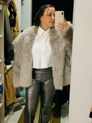 Customer photo review of Jenna Faux Fur Coat