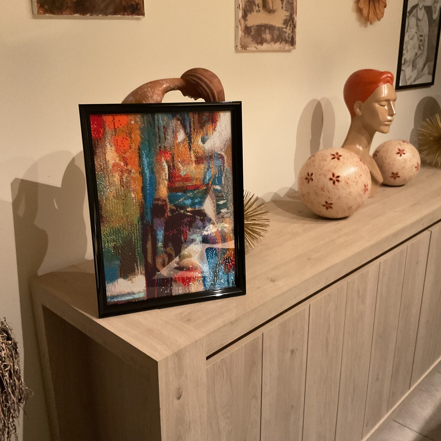 Customer photo review of Vrouw Abstract Kleurrijke Verf