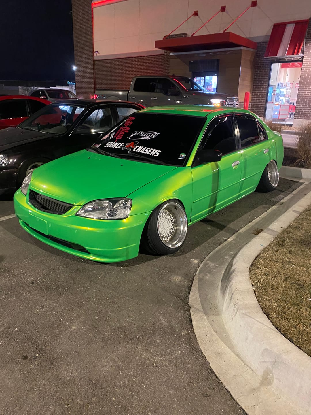 Customer photo review of Candy Metallic Neon Green vinyl wrap