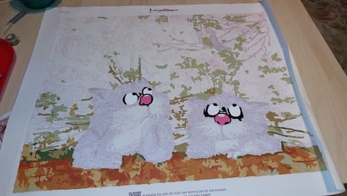 Customer photo review of Two Blue Cats | Paint by Numbers
