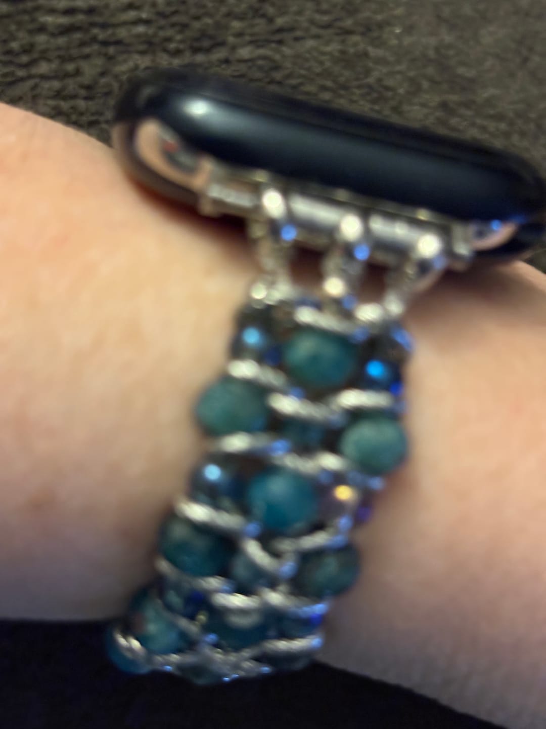Customer photo review of Apatite Azure Braided Apple Watch Strap