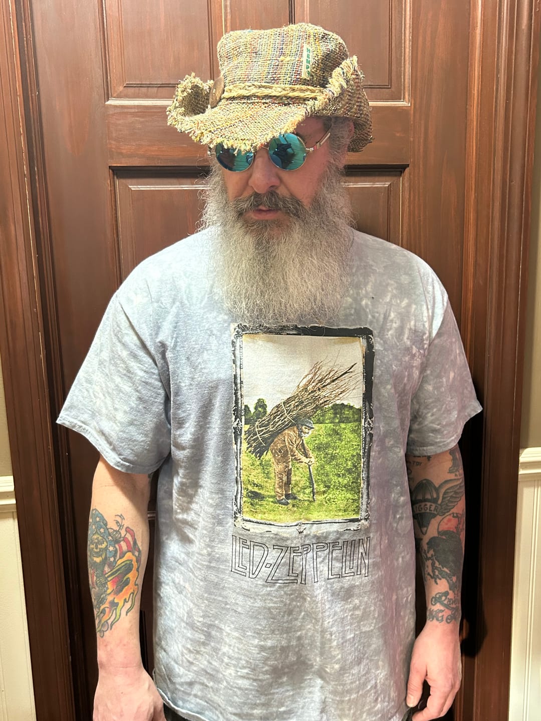 Customer photo review of Led Zeppelin Man With Sticks Tie Dye T Shirt