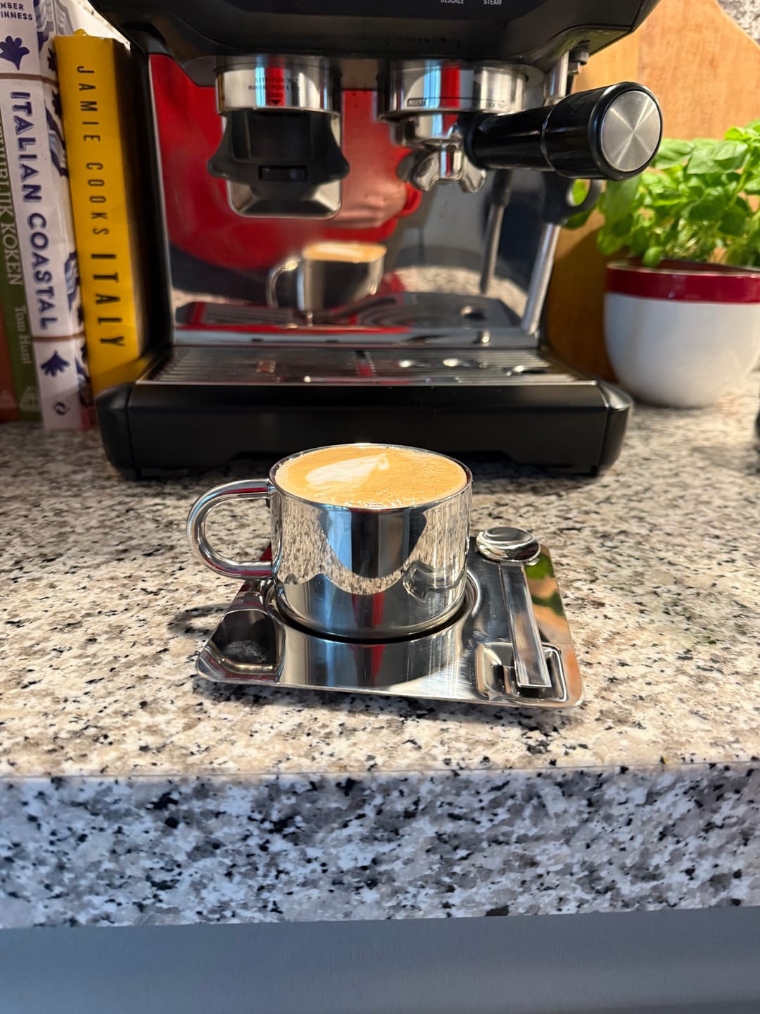 Customer photo review of Venice Mirror Cup with a Saucer & Spoon