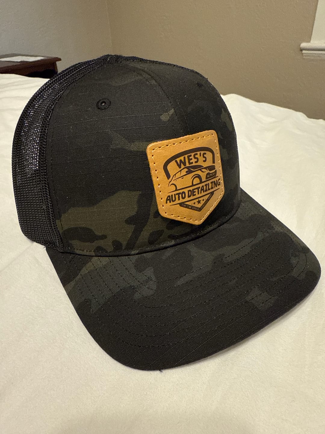Customer photo review of Richardson 862 Camo Custom Leather Patch Hat