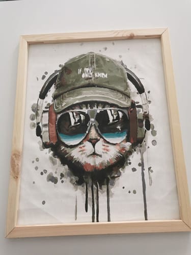 Customer photo review of Cool Cat with Headphones | Paint by Numbers