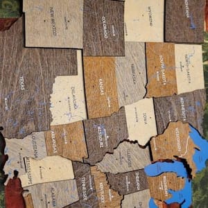 Customer photo review of Wooden 3d Map of USA - Multicolor