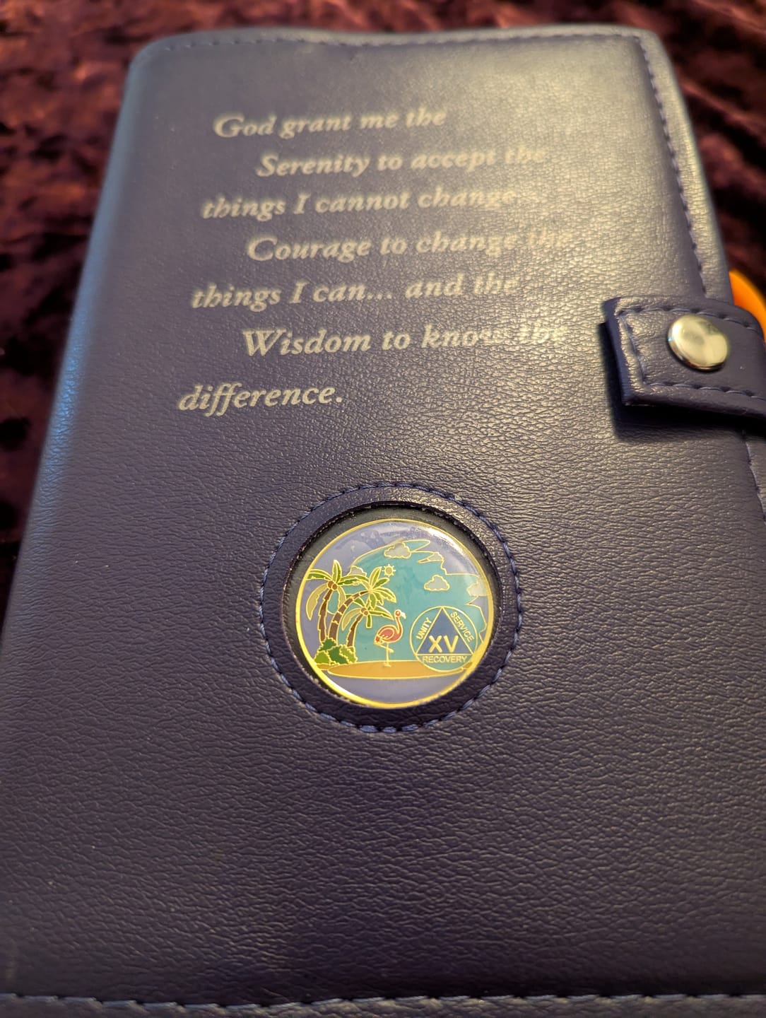 Customer photo review of 1 to 60 Year Beach Themed Specialty AA Recovery Medallion - Tri-Plated Chip/Coin