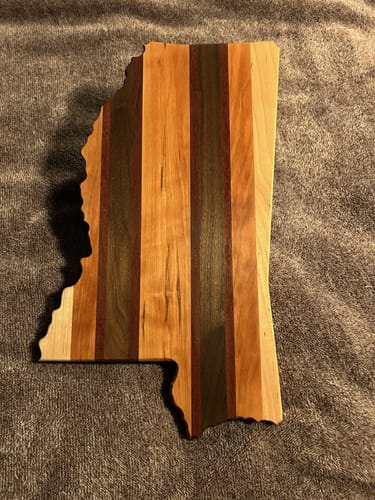 Customer photo review of 16.0x9.3" State Of Mississippi Acrylic Router Template