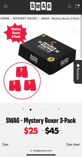 Customer photo review of SWAG - Mystery Boxer 3-Pack