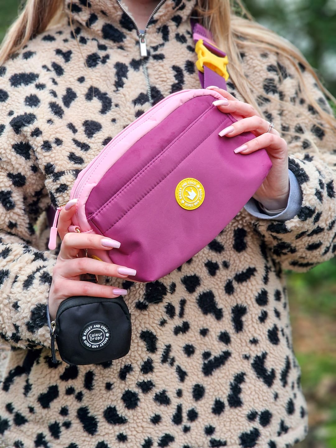 Customer photo review of Magnetic Snap Dog Walking Bum Bag - We're Jammin'