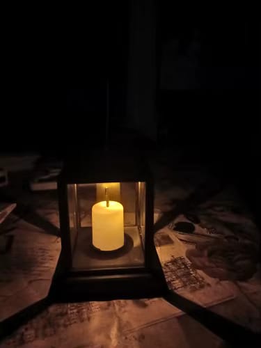 Customer photo review of Classic Outdoor Solar Lantern